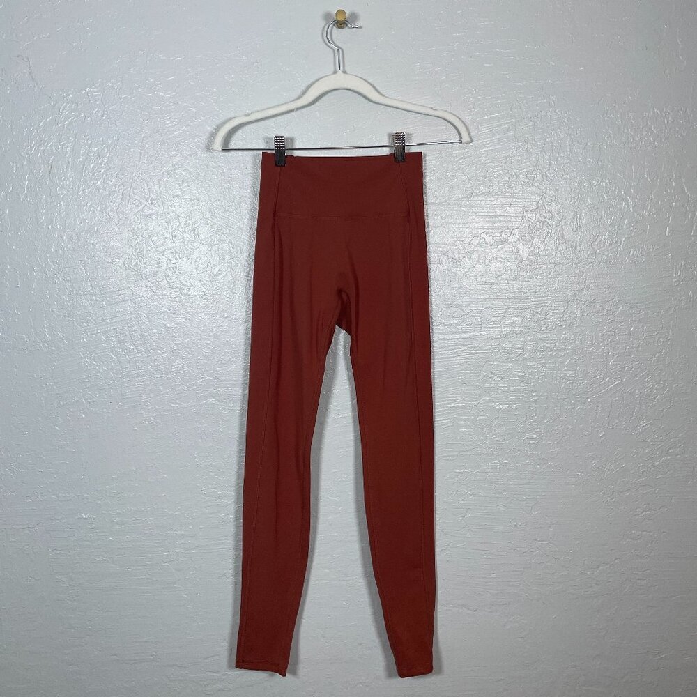 Alphalete Women S Burnt Orange Kinetic Pulse Leggings Stretch Athleisure Workout